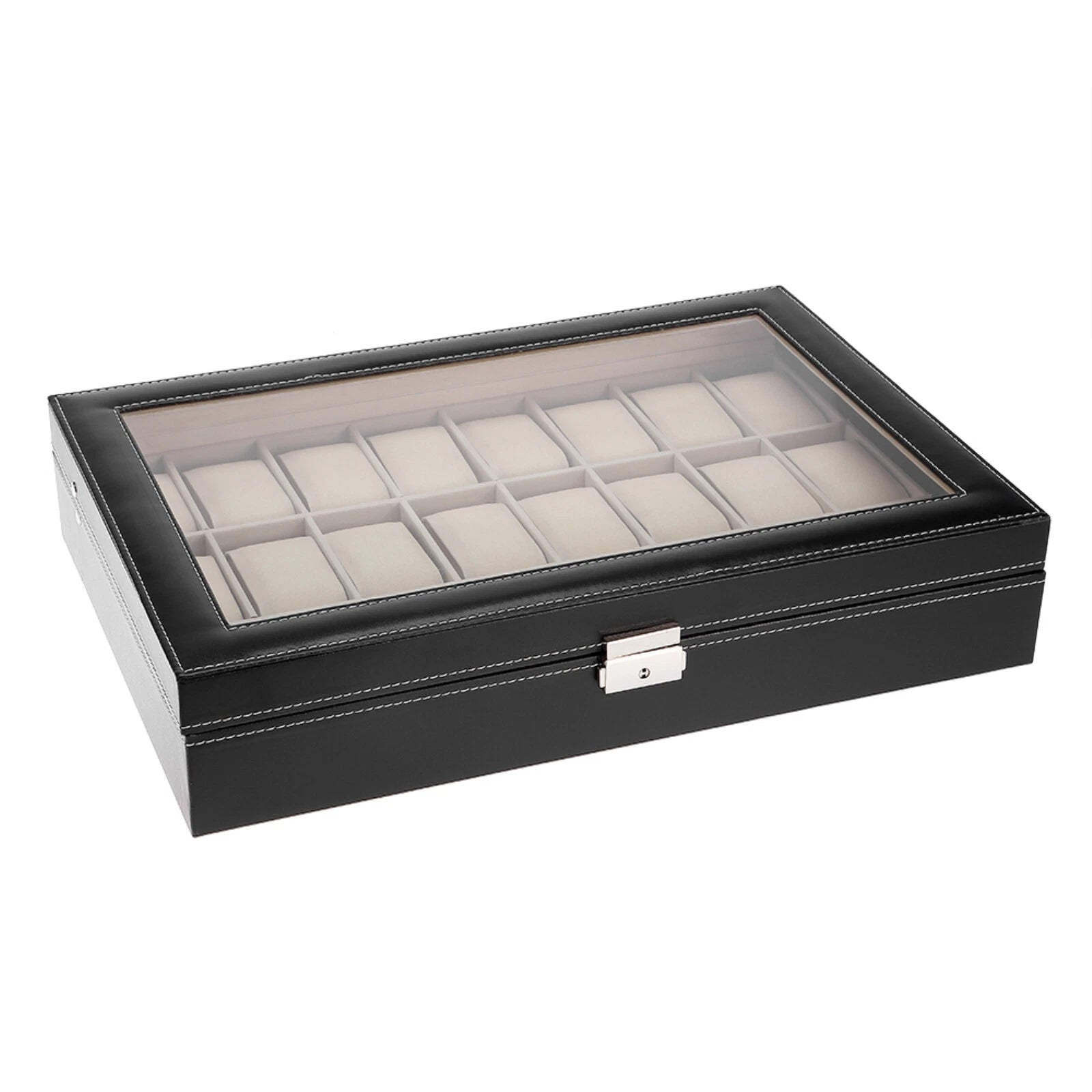 Watch Box Case Organizer Watches Holder Jewelry Storage Top Glass Display Gift | eBay