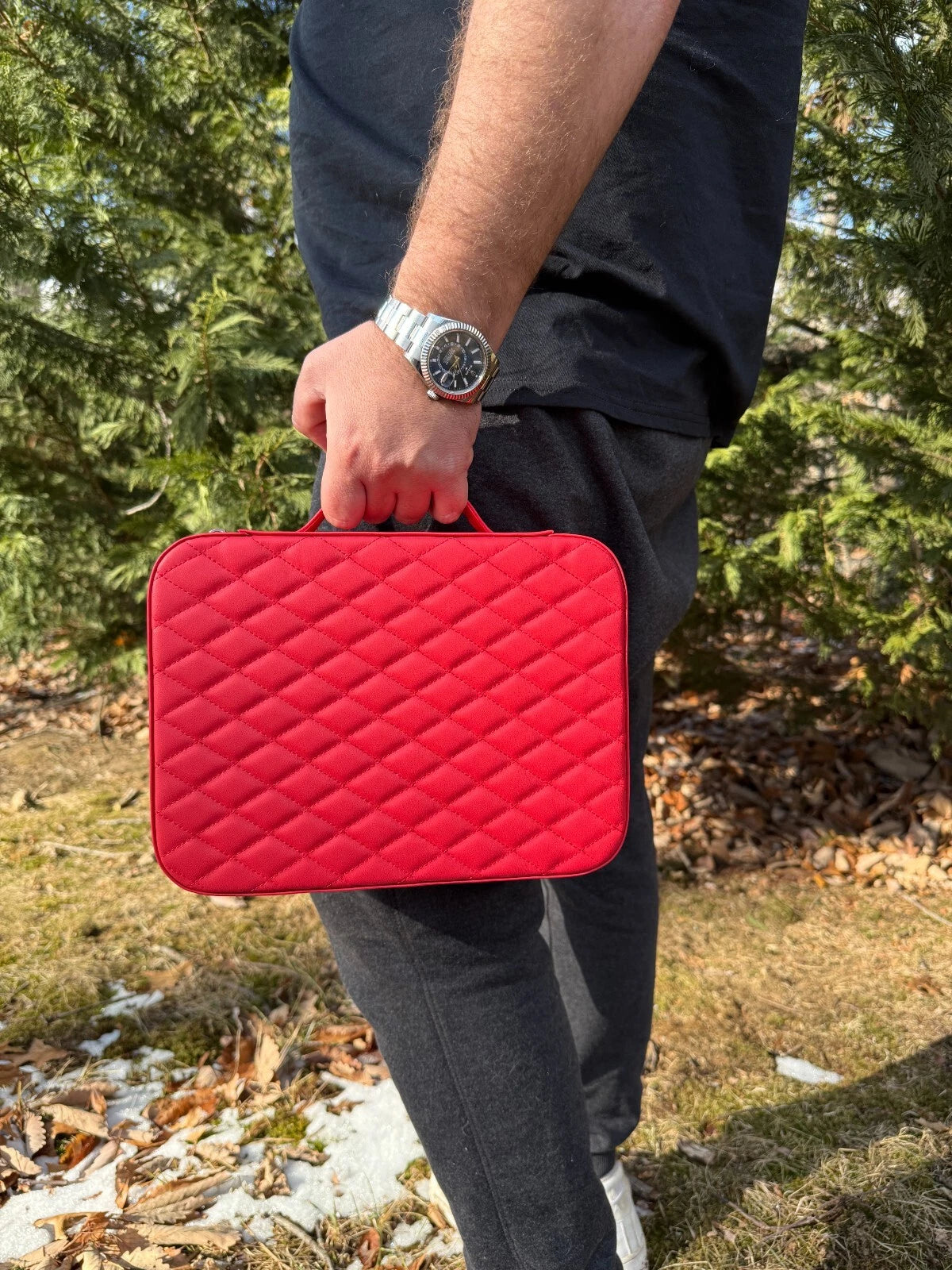Harlembling Leather Travel Jewelry Box Case - Red | eBay