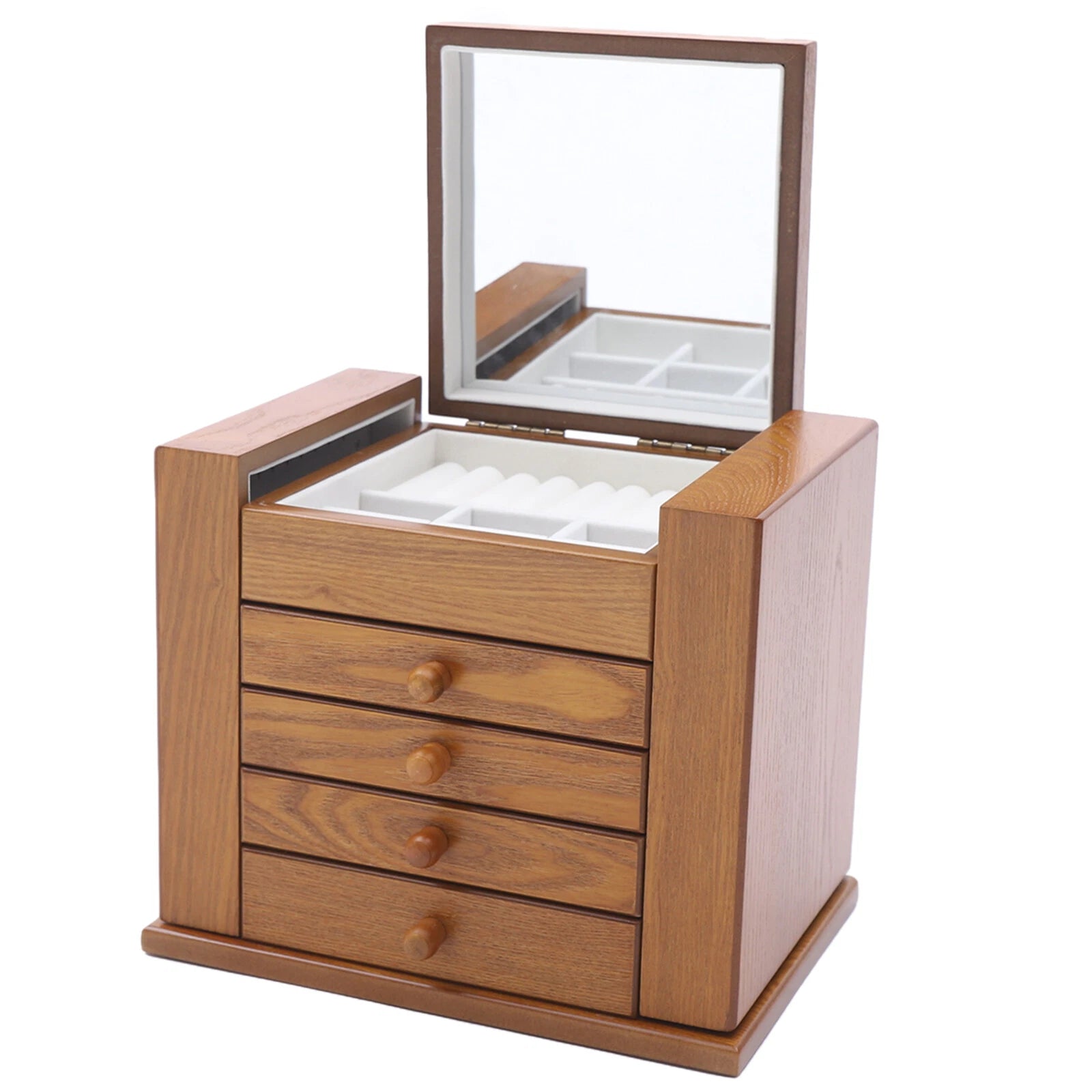 5 Layers Vintage Jewelry Organizer Case Large Wooden Storage Box with 4 Drawers | eBay