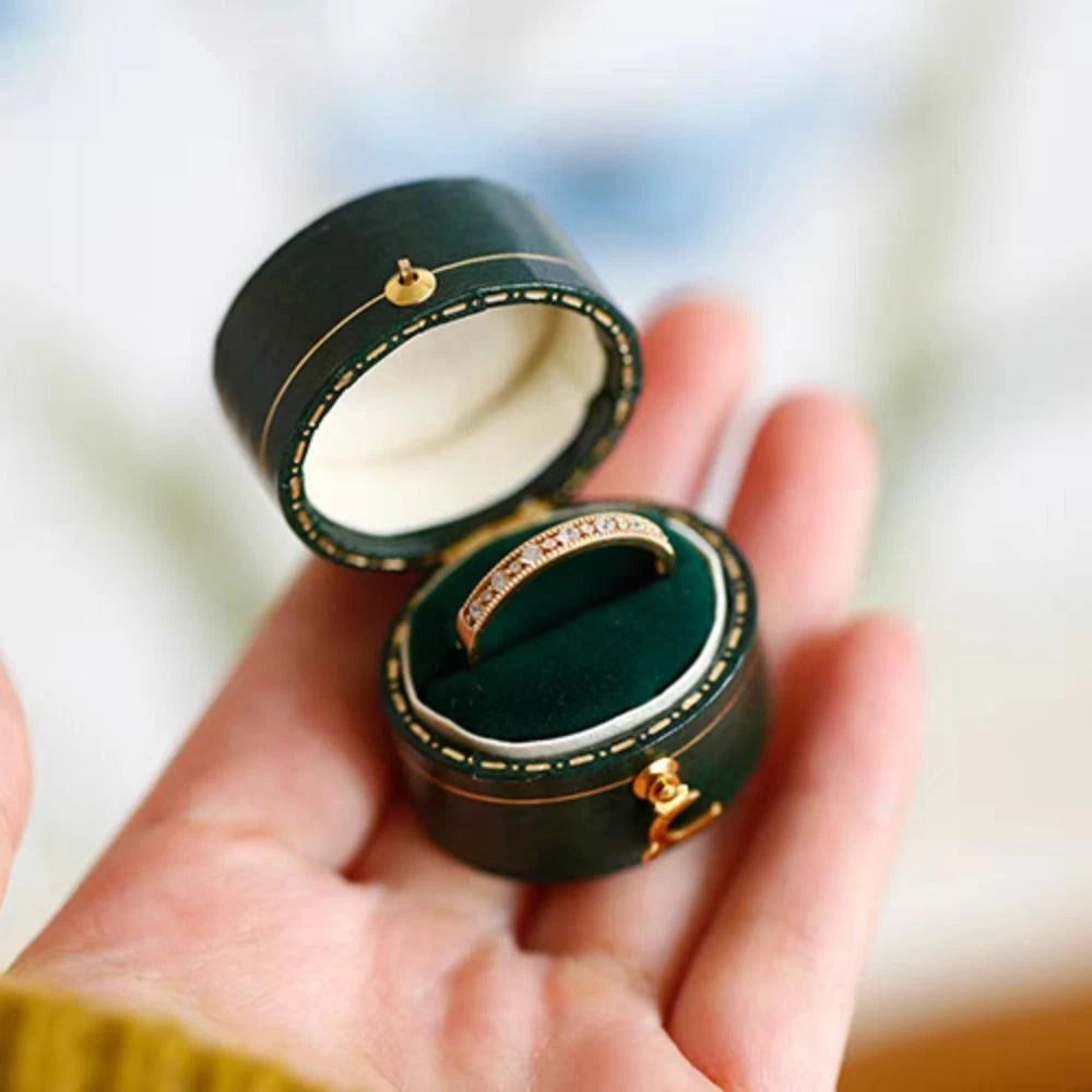 Luxury Vintage Leather Ring Boxes Engagement Wedding Ring Box Jewellery Case | eBay