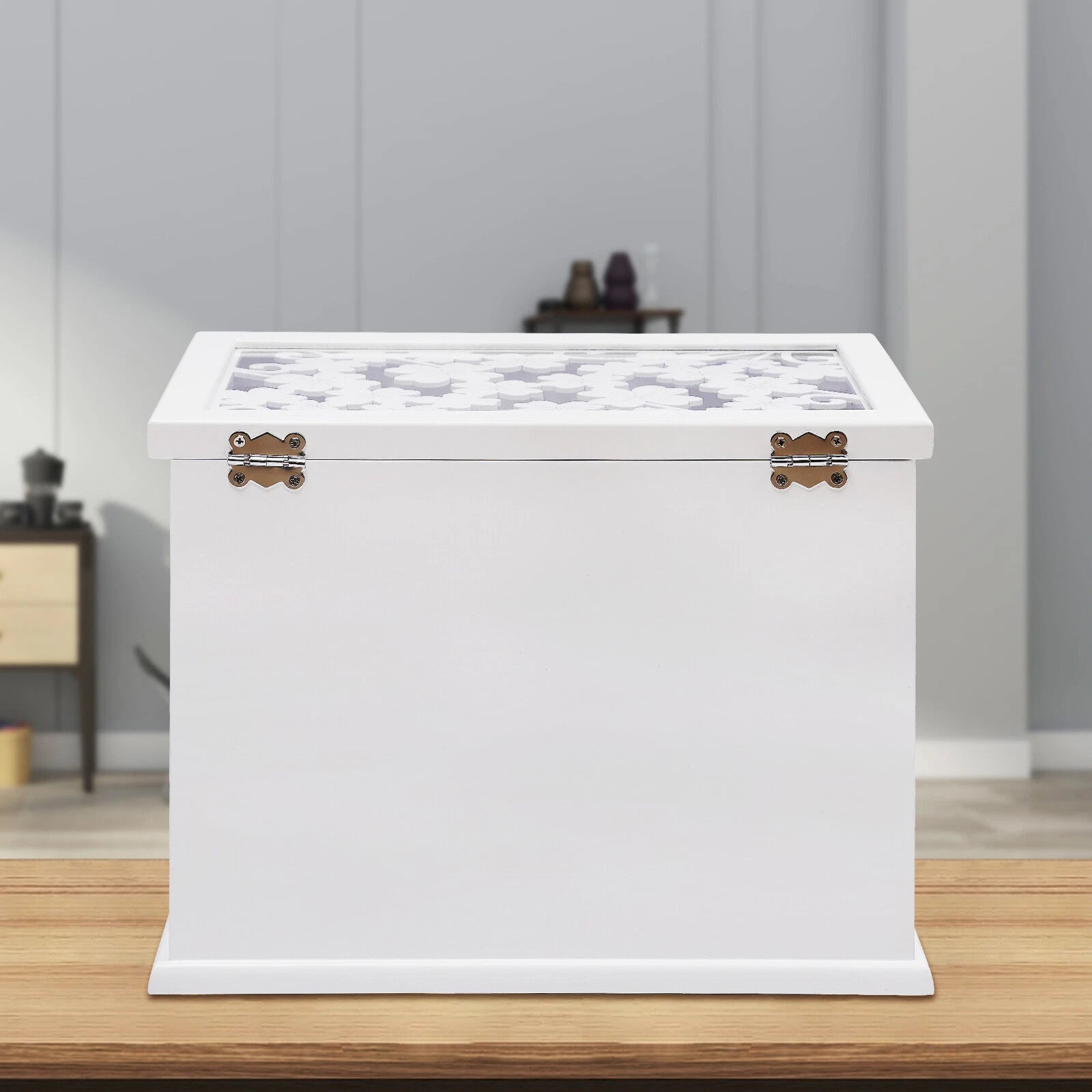 Wooden Case Jewelry Cabinet 6 Layers Ring Necklace Gift Storage Box Organizer US | eBay