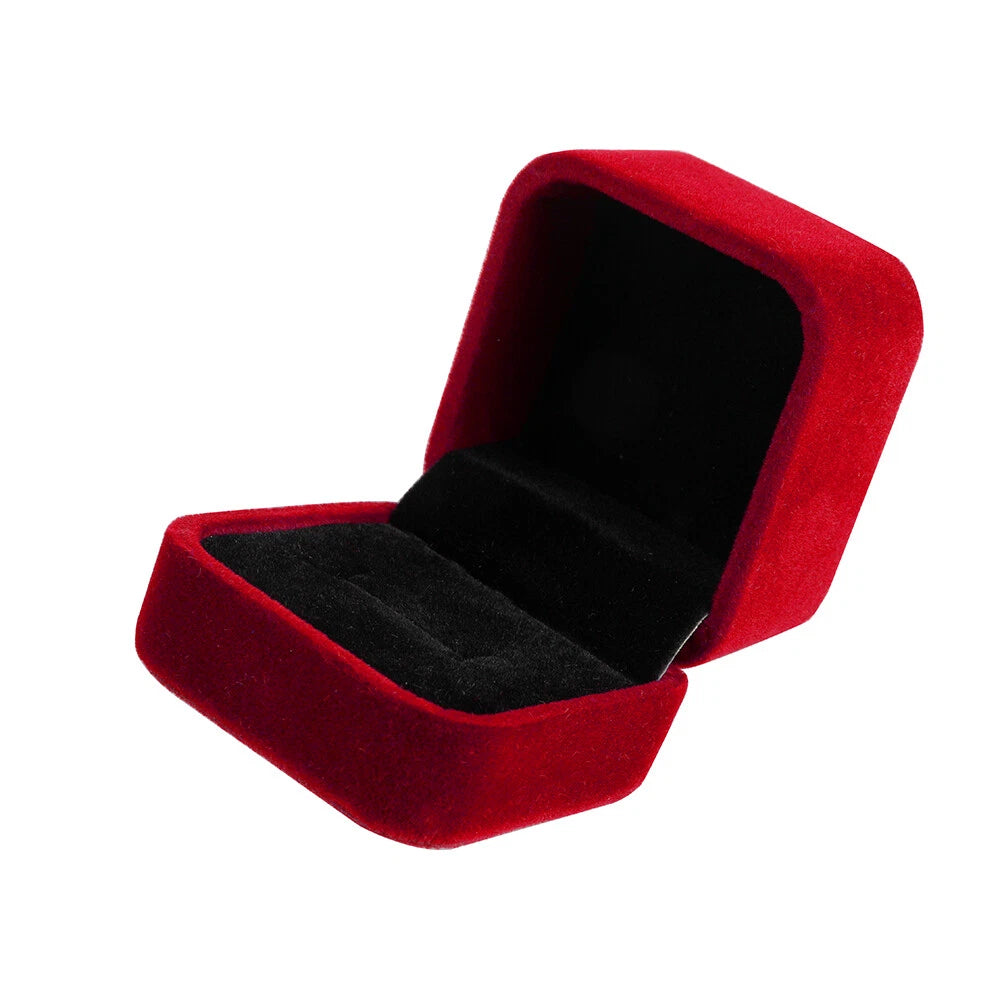 5pk Red Velvet Jewelry Box Earring Ring Gift Holder Display Storage Box Case | eBay