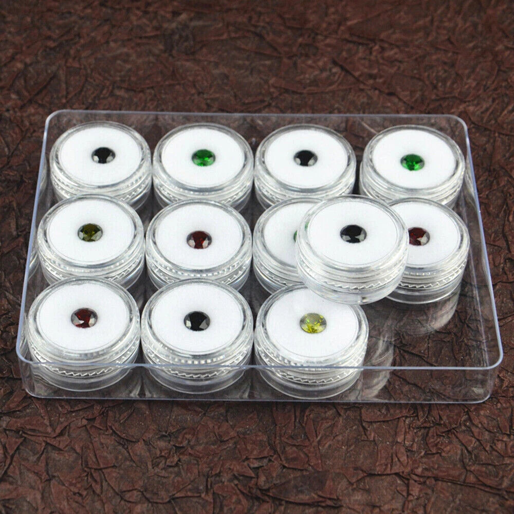 Loose Diamond White Capsule Storage Box Jewelry Gem Beads Display Case Holder | eBay