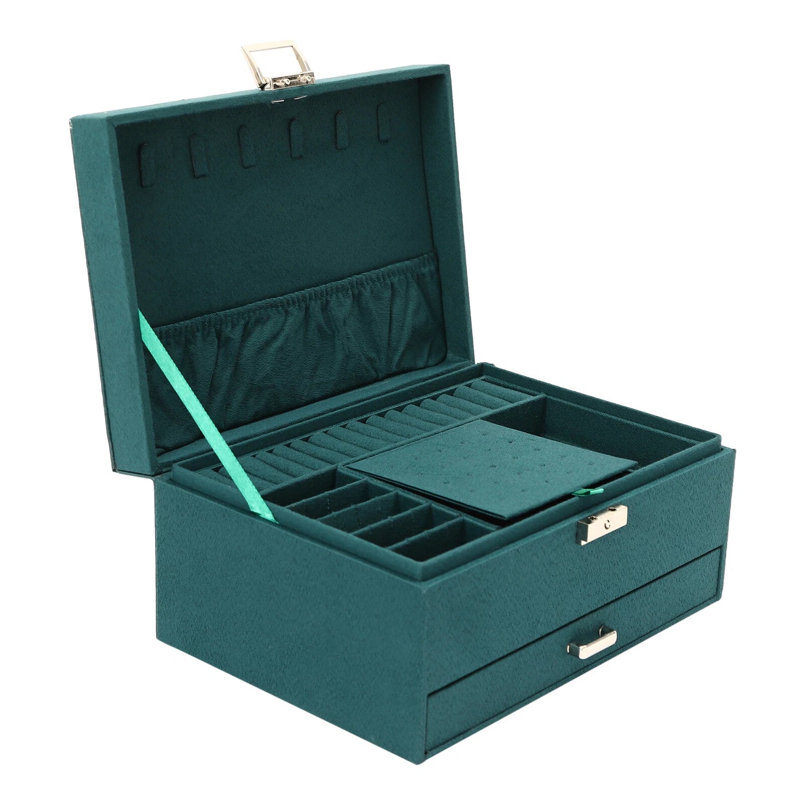 3Layer Jewelry Box Organizer Large Capacity Ring Earring Necklace Storage Case | eBay