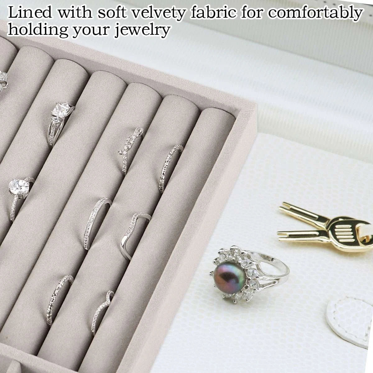 Jewellery Display Box Earring Ring Tray Storage Case Organizer Velvet Holder US | eBay