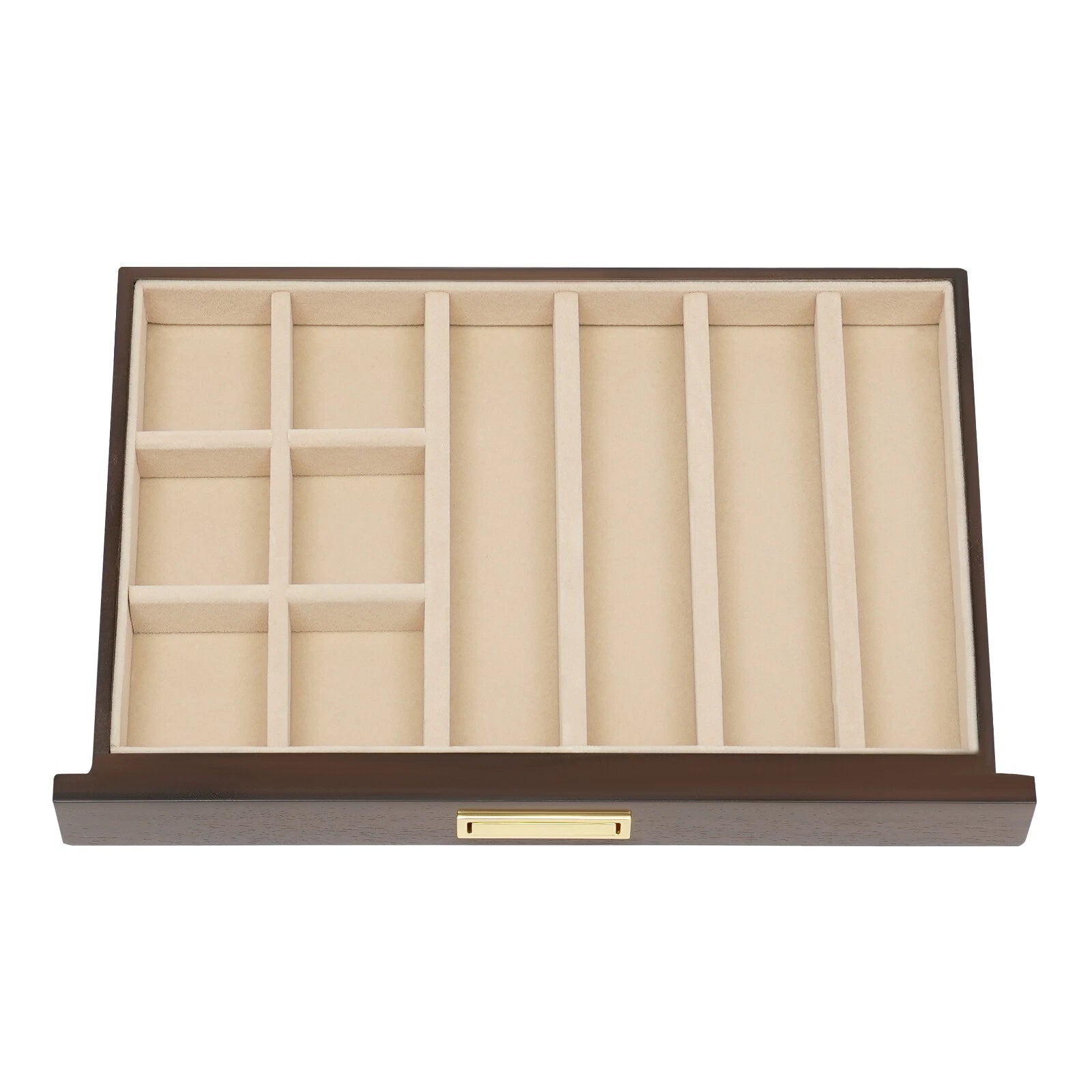 Large Wooden Jewelry Storage Box 3 Layers Organizer 2 Drawers Cabinet | eBay