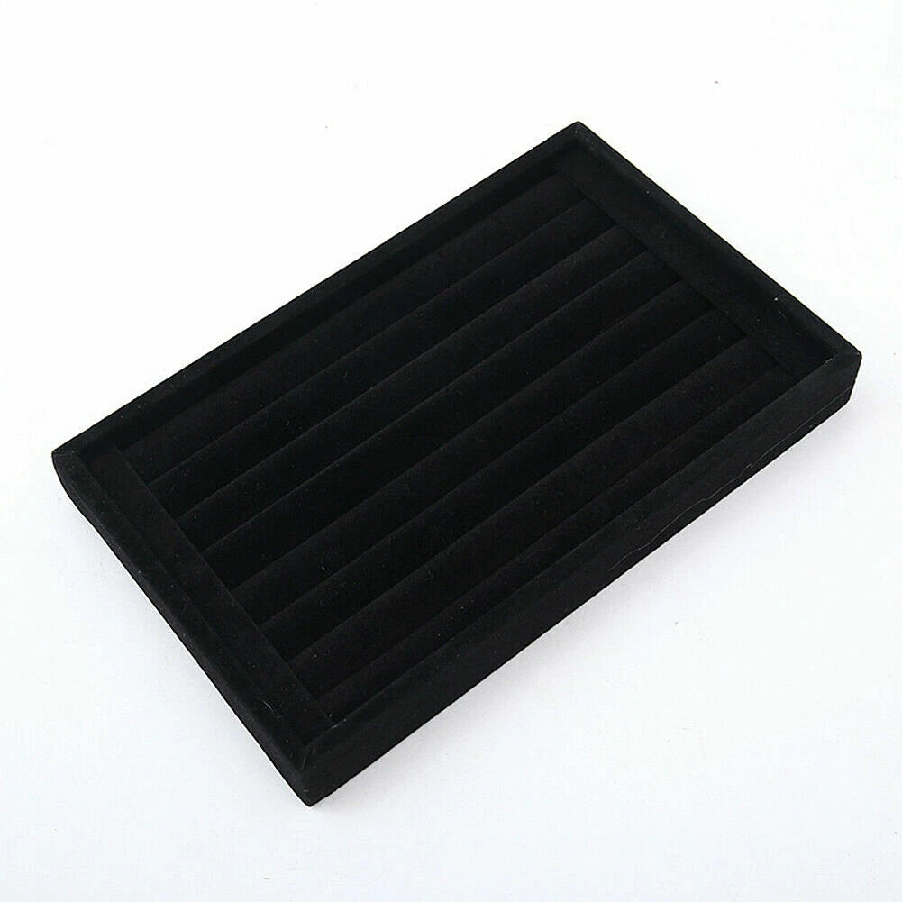 Velvet Jewelry Ring Display Organizer Tray Holder Box Earring Storage Case | eBay