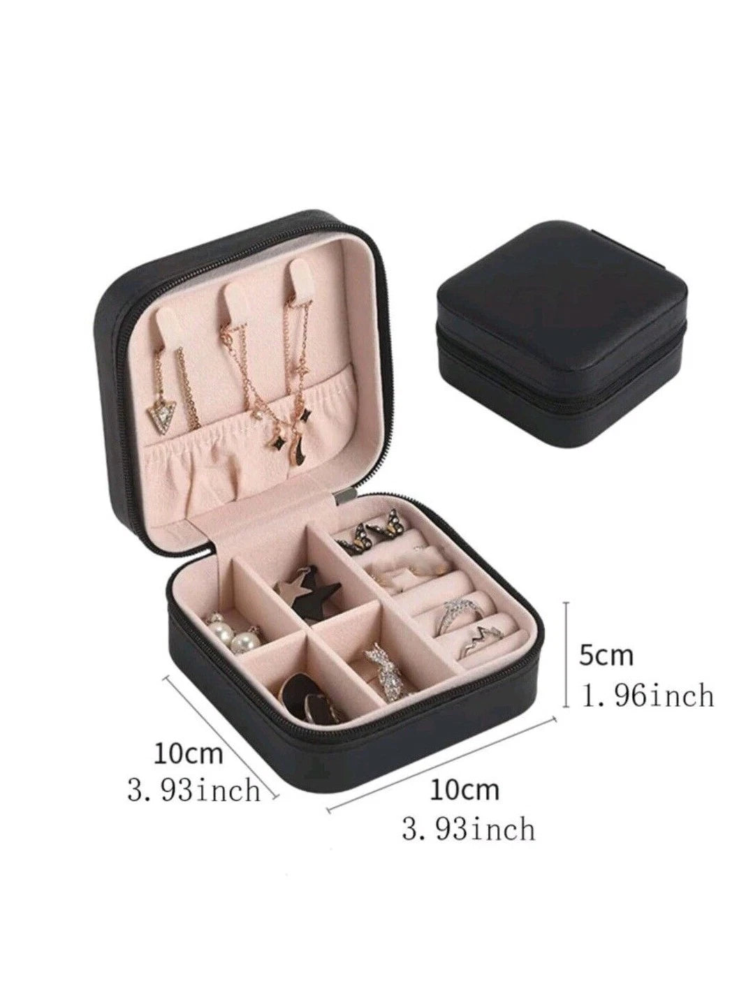 Portable Jewelry Box Organizer PU Leather Jewelry Ornaments Case Travel Storage | eBay