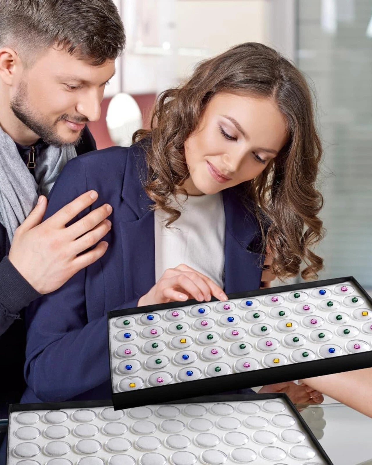 Novel Box Jewelry Gemstone Cardboard Display Case and Lid with Gem Jar Insert | eBay