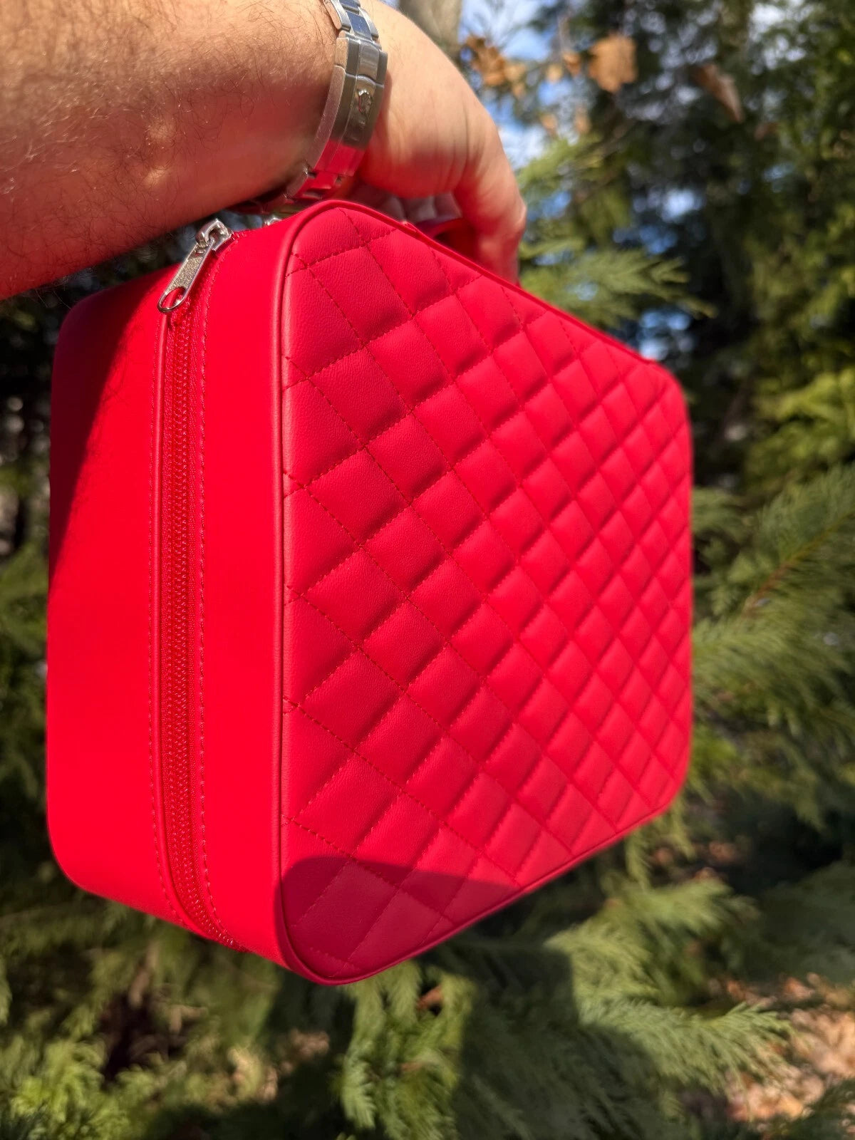 Harlembling Leather Travel Jewelry Box Case - Red | eBay