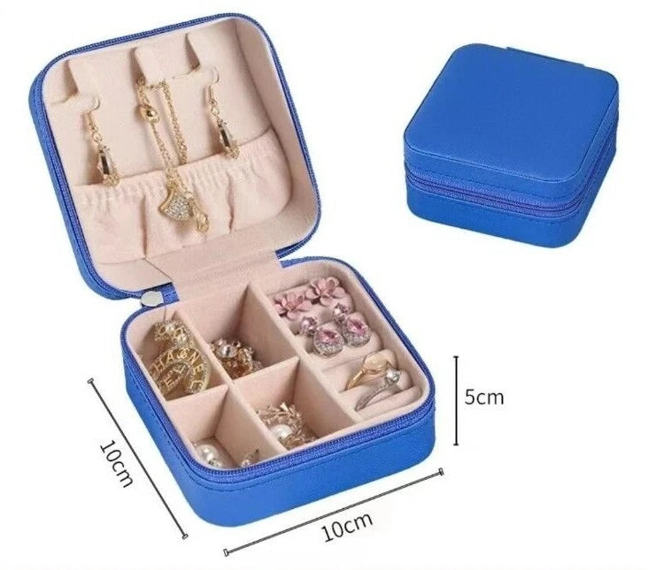 Portable Jewelry Box Organizer PU Leather Jewelry Ornaments Case Travel Storage | eBay