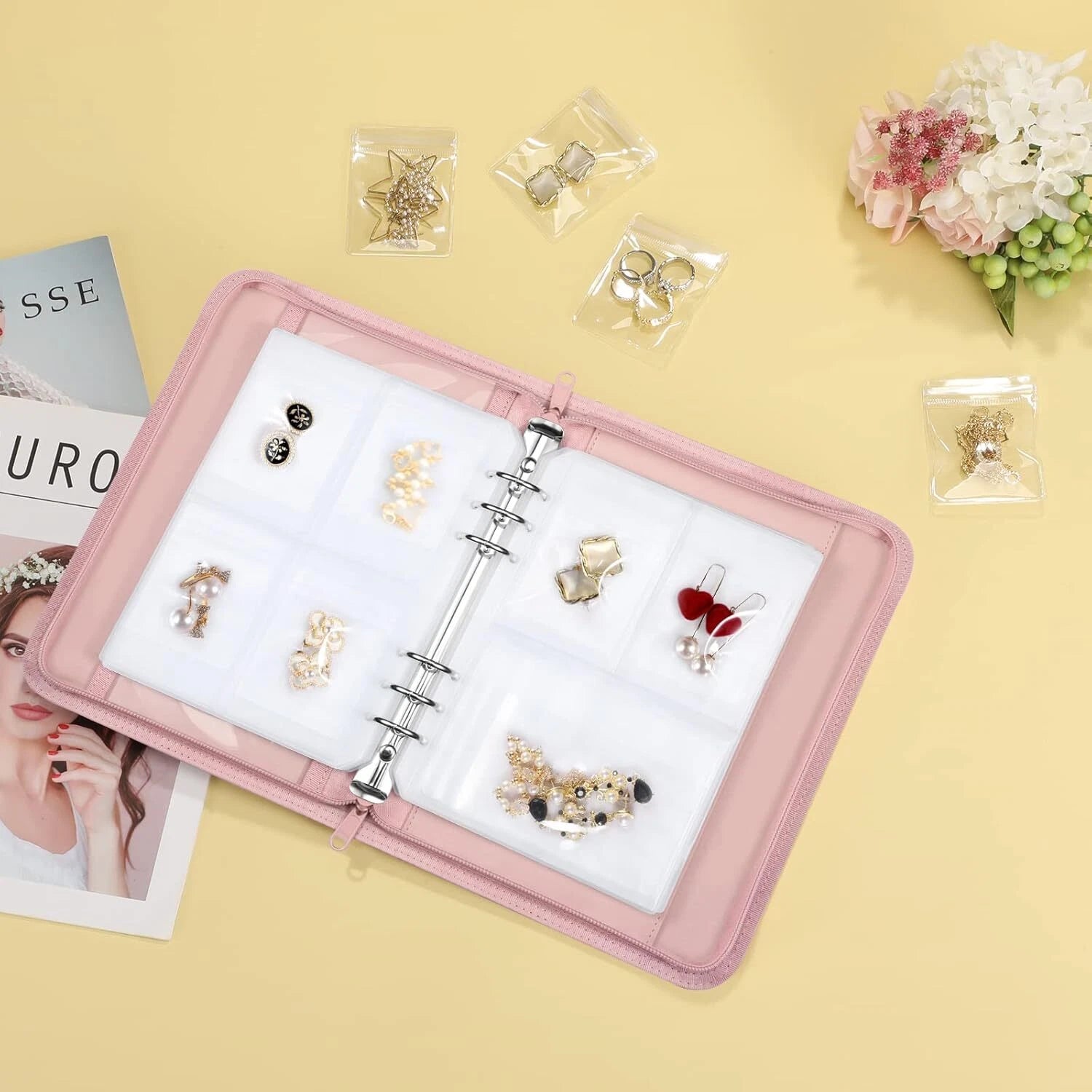 Large Capacity Jewelry Travel Organizer Case Portable Jewelry Storage Book Bag | eBay