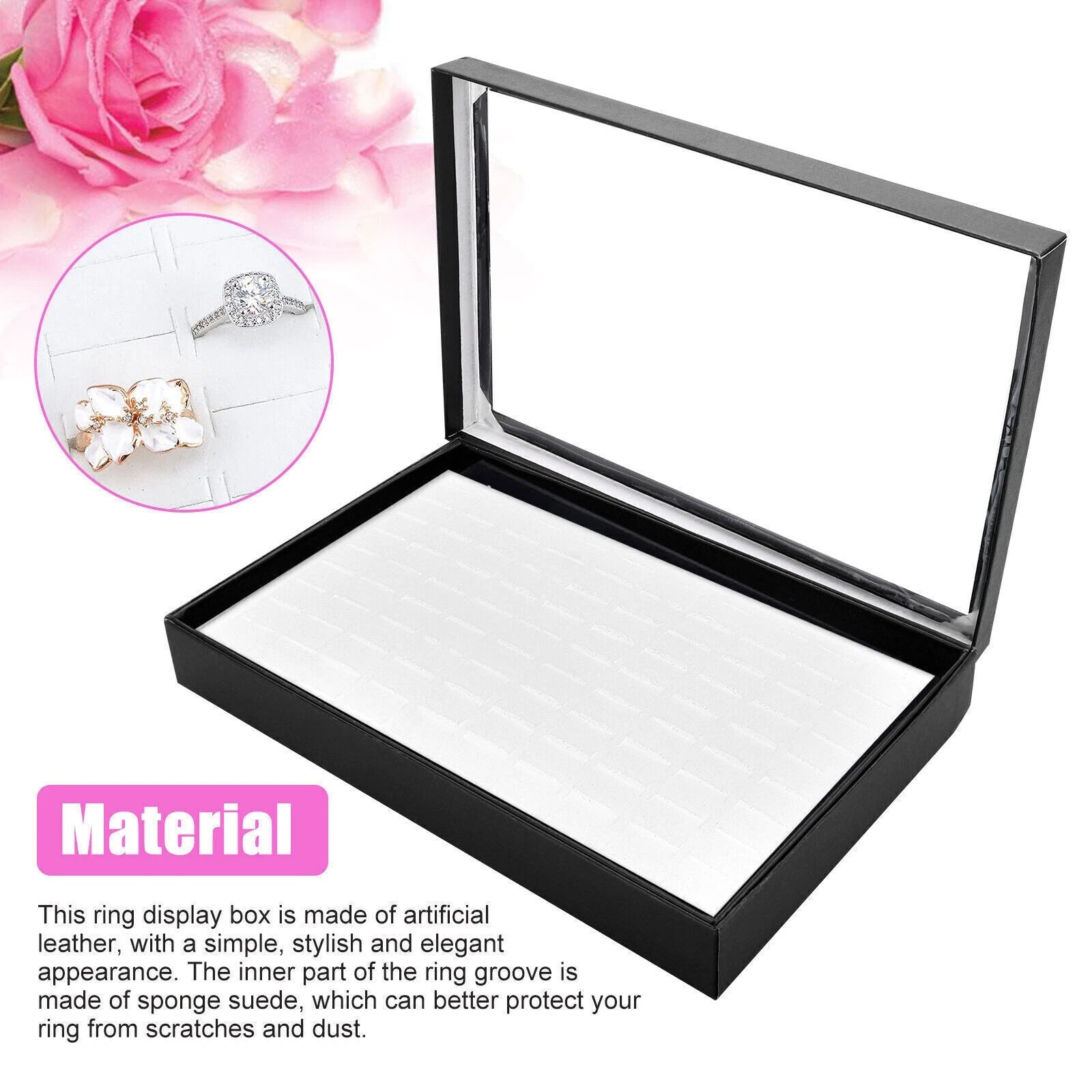 100 Slots Jewelry Rings Display Organizer Case Tray Holder Earrings Storage Box | eBay