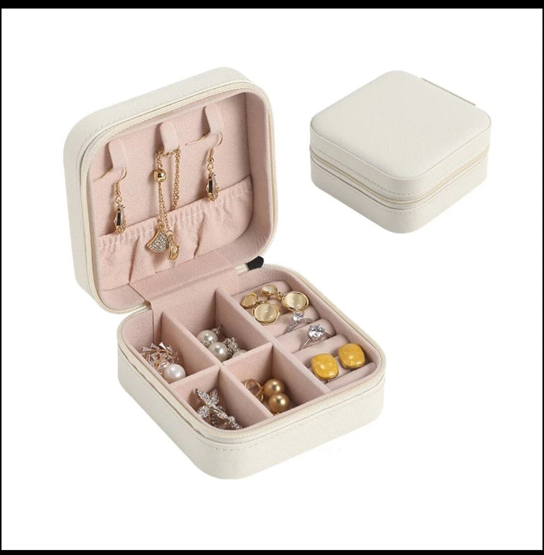 Portable Jewelry Box Organizer PU Leather Jewelry Ornaments Case Travel Storage | eBay