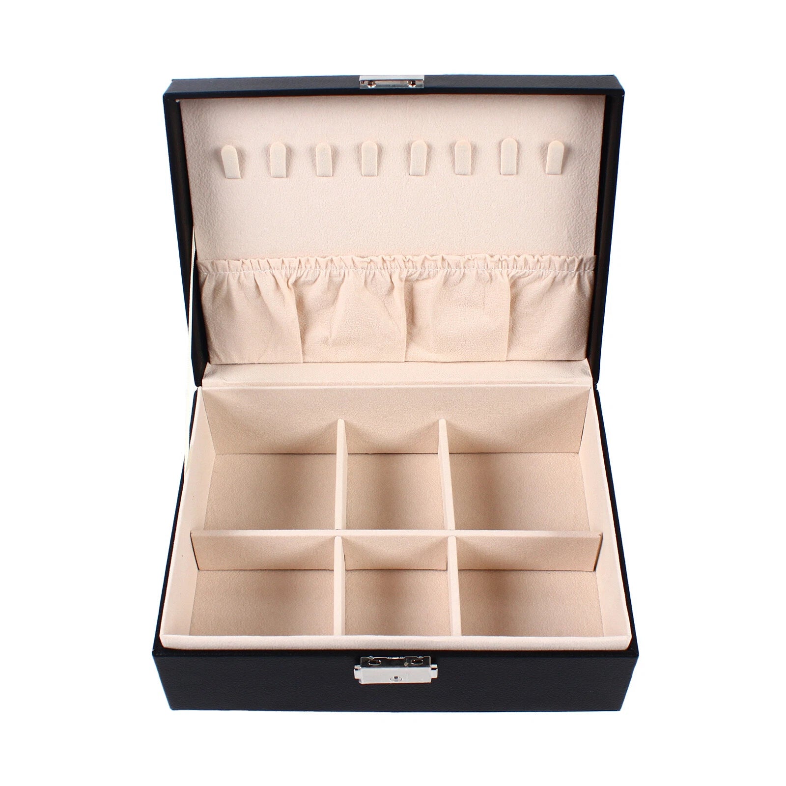 Double Layer Jewelry Box PU Leather Storage Large Space Holder Organizer Gift | eBay