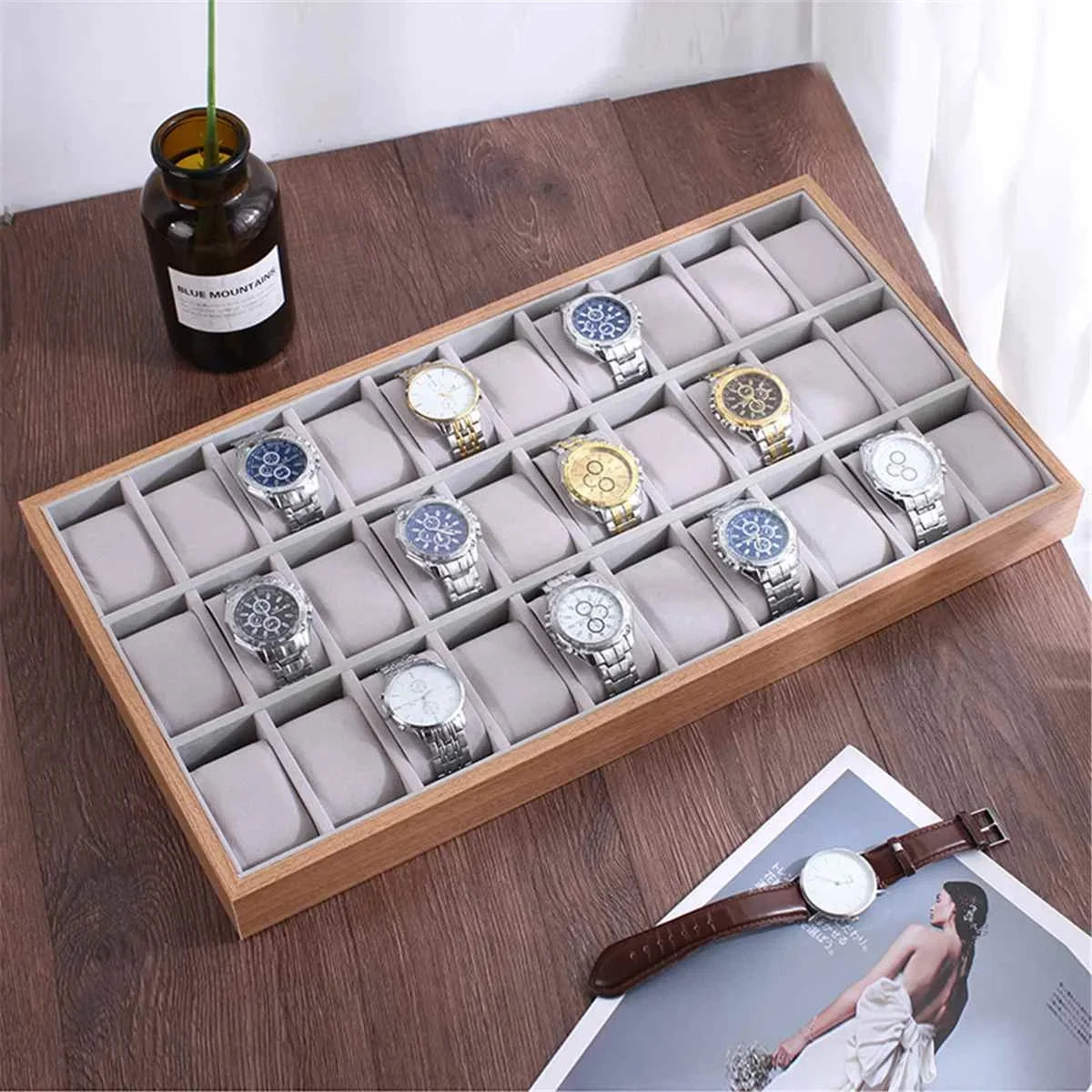 30 Slots Wood Watch Box Jewelry Storage Case Organizer Display Box Holder Tray | eBay