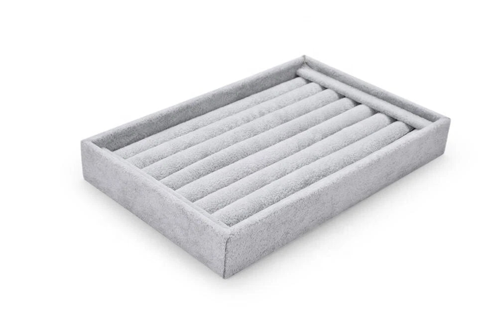 Velvet Jewelry Ring Display Organizer Tray Holder Box Earring Storage Case | eBay