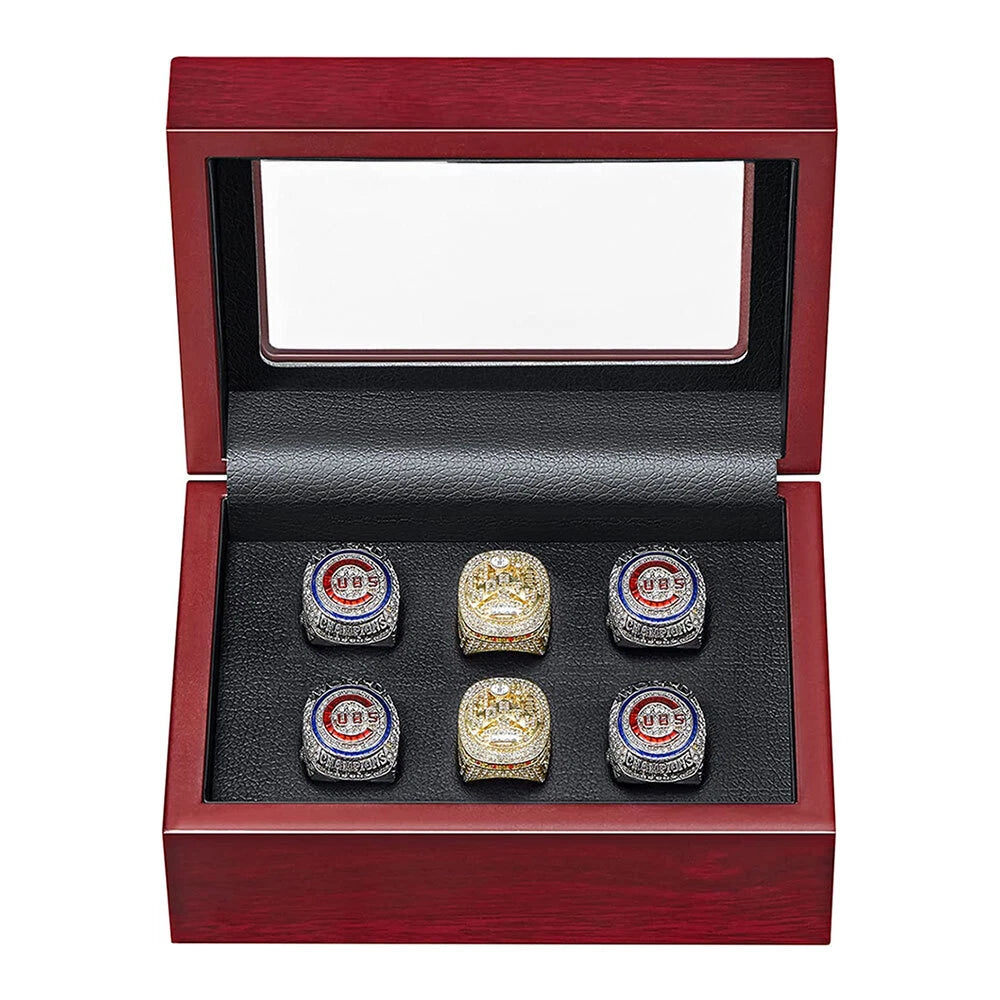 2/3/4/5/6 Championship Ring Display Box Wooden Collection Case Storage Holder | eBay