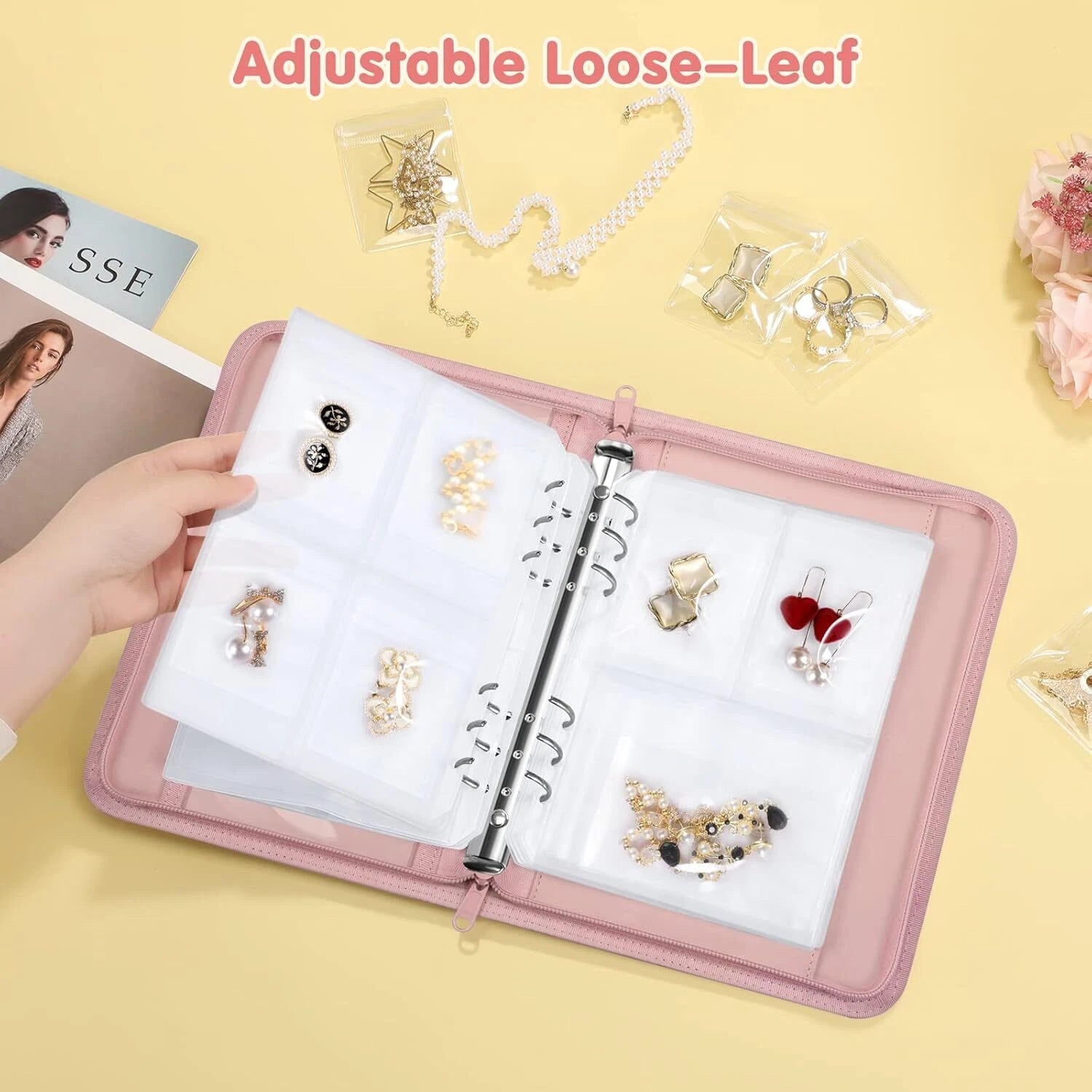 Large Capacity Jewelry Travel Organizer Case Portable Jewelry Storage Book Bag | eBay