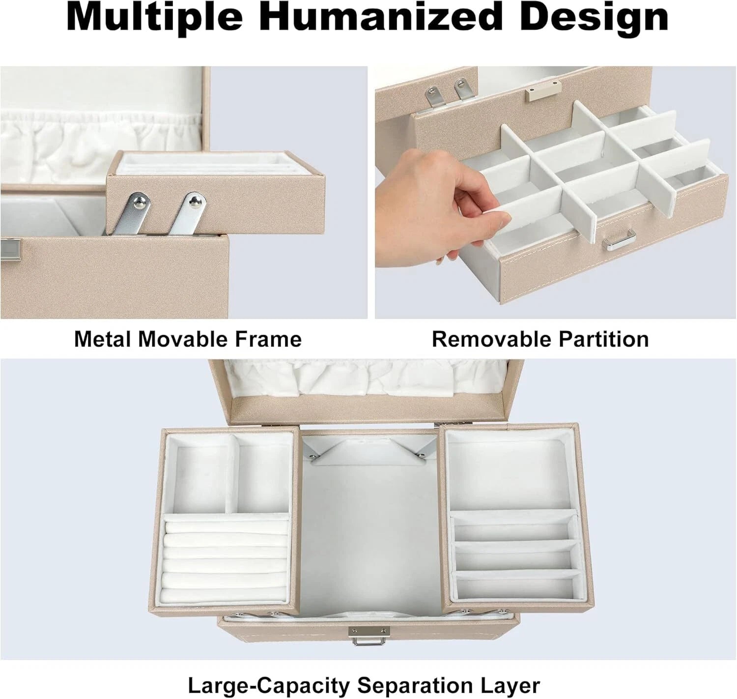 Jewelry Box Organizer, Jewelry Boxes for Women Girls, 3 Layers Jewelry Gift Box | eBay