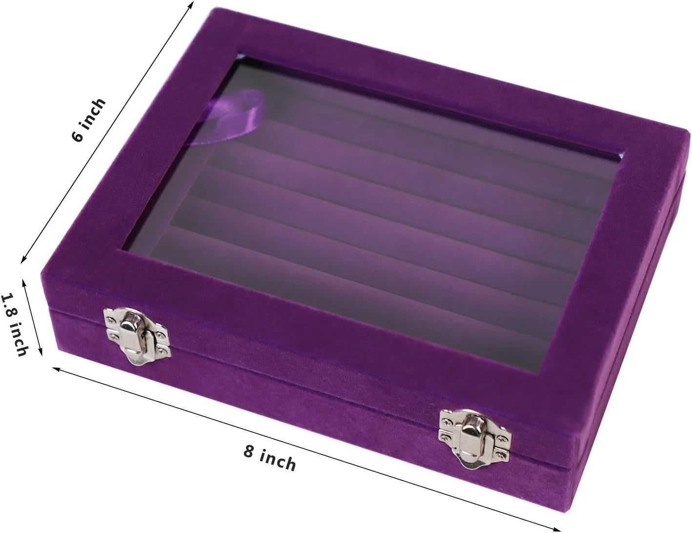 7 Slots Velvet Jewelry Box Rings Organizer Tray Display Storage Box for Girls | eBay