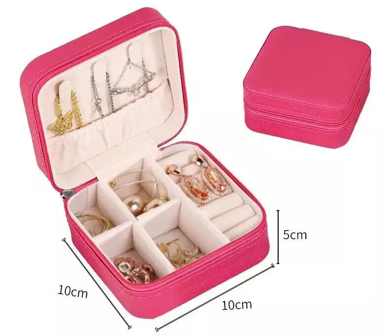 Portable Jewelry Box Organizer PU Leather Jewelry Ornaments Case Travel Storage | eBay