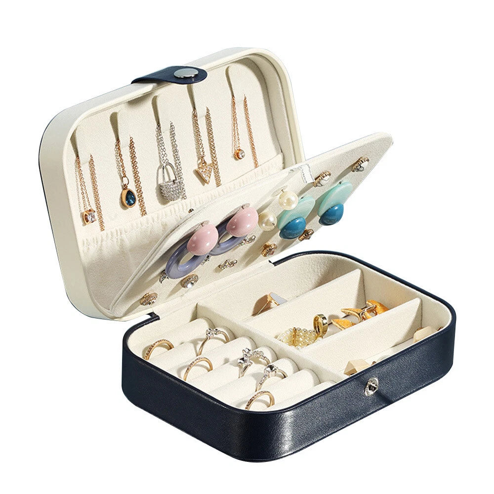 Portable Travel Jewelry Box Organizer Velvet Earring Ring Display Ornaments Case | eBay
