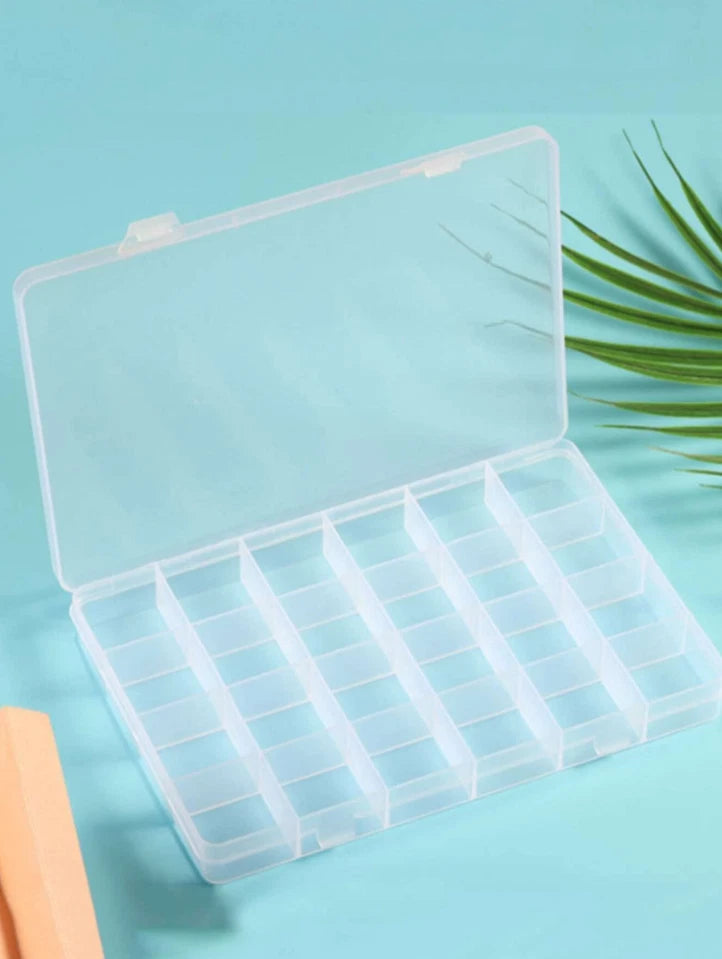 1 pc Clear Plastic Jewelry Box Organizer with Adjustable Dividers Storage Case | eBay