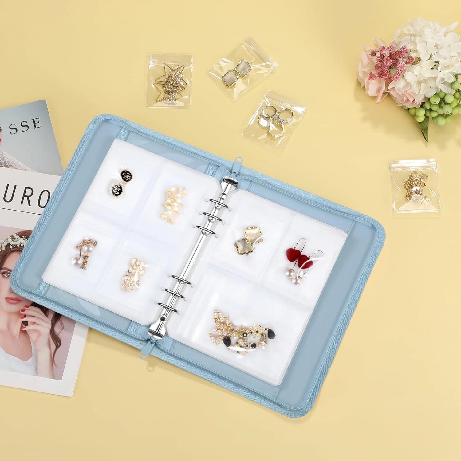 Jewelry Travel Organizer Case PU Leather Portable Jewelry Storage Book Necklaces | eBay