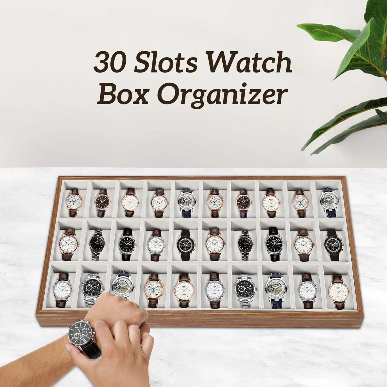 30 Slots Wood Watch Box Jewelry Storage Case Organizer Display Box Holder Tray | eBay