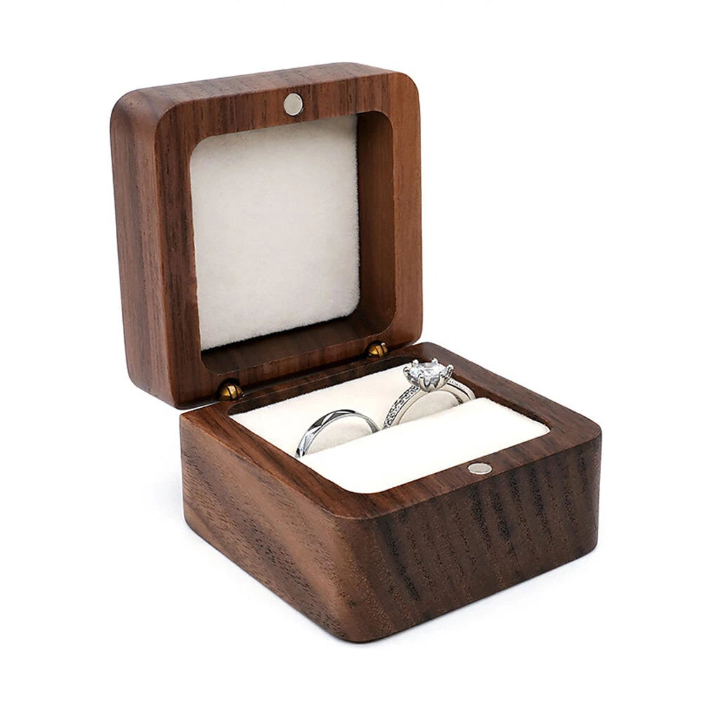 Wooden Engagement Ring Box for Proposal Wedding Pictures or Gift, Minimalist #F | eBay