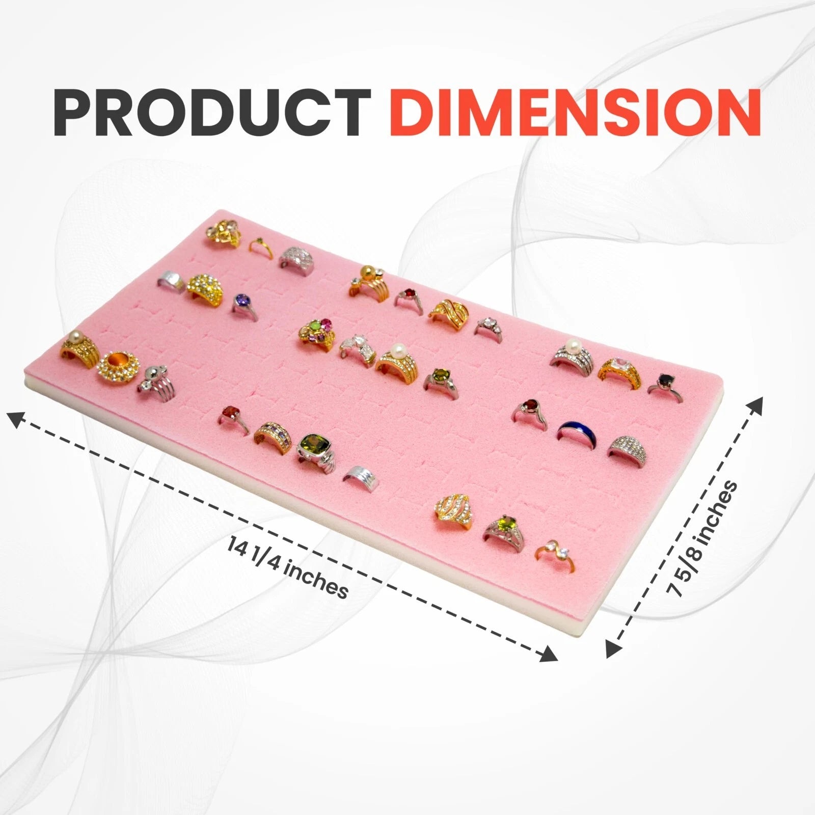 Novel Box 72 Slot Ring Earring Jewelry Tray Foam Velvet Liner in Various Colors | eBay