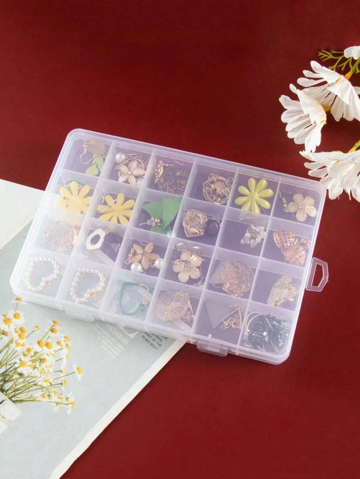 1 pc Clear Plastic Jewelry Box Organizer with Adjustable Dividers Storage Case | eBay