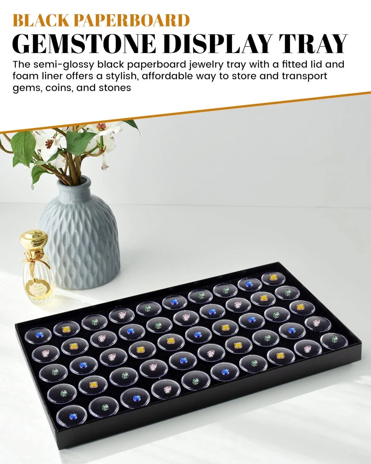 Novel Box Jewelry Gemstone Cardboard Display Case and Lid with Gem Jar Insert | eBay