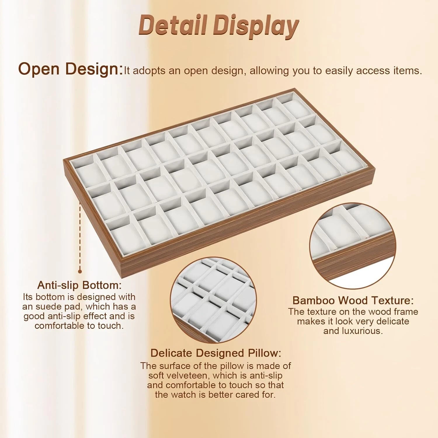30 Slots Wood Watch Box Jewelry Storage Case Organizer Display Box Holder Tray | eBay