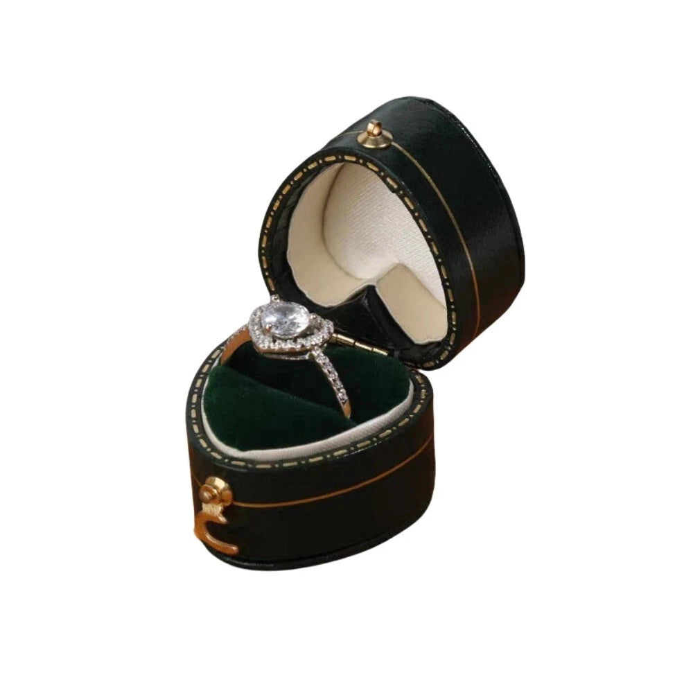 Luxury Vintage Leather Ring Boxes Engagement Wedding Ring Box Jewellery Case | eBay