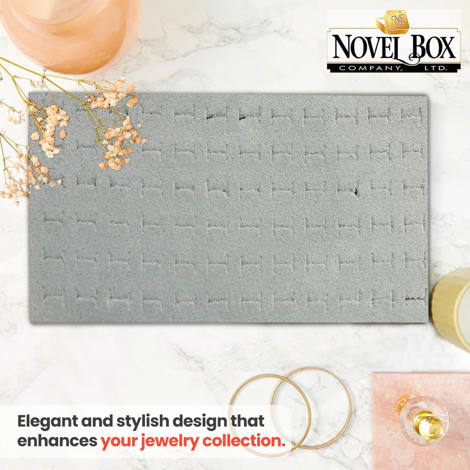 Novel Box 72 Slot Ring Earring Jewelry Tray Foam Velvet Liner in Various Colors | eBay