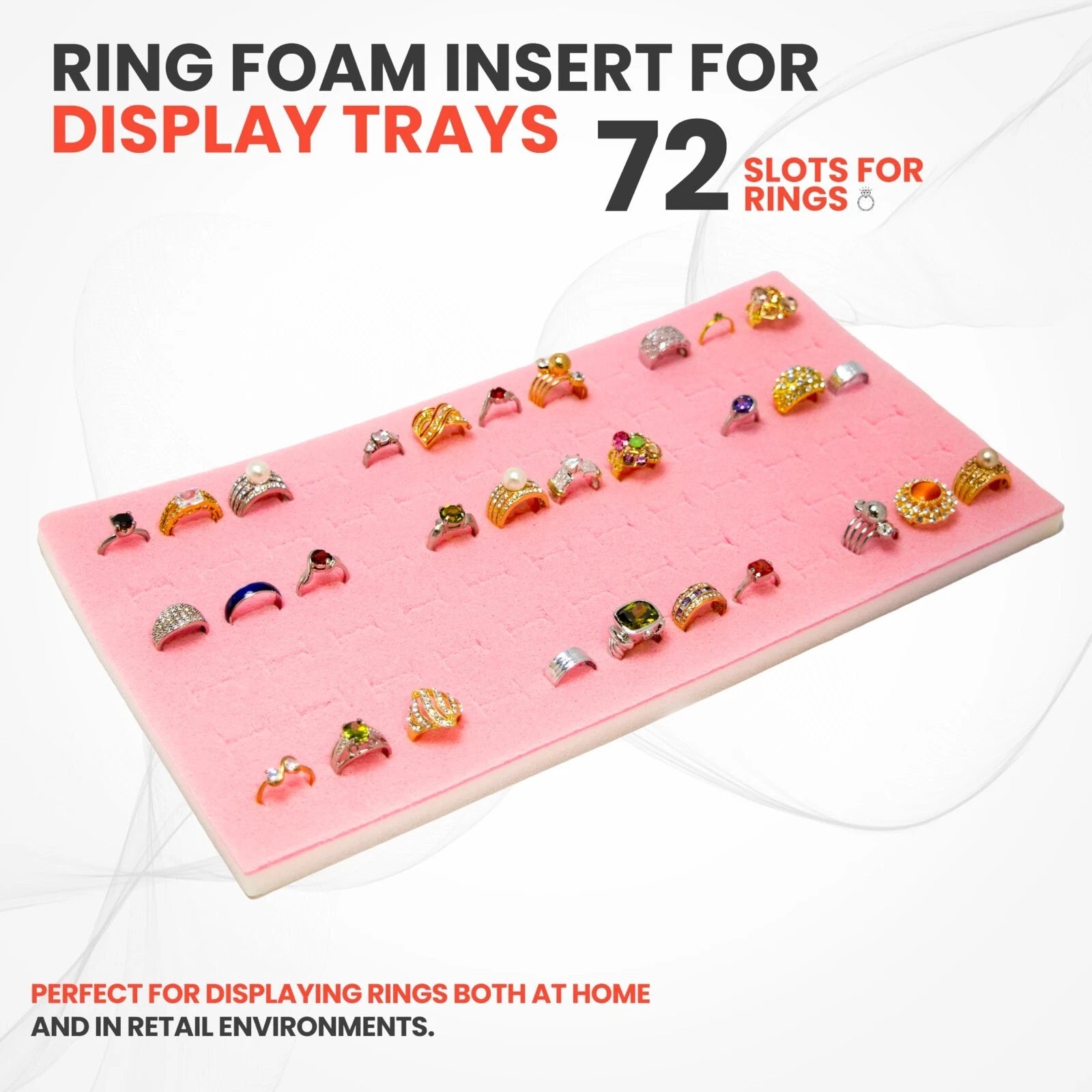 Novel Box 72 Slot Ring Earring Jewelry Tray Foam Velvet Liner in Various Colors | eBay