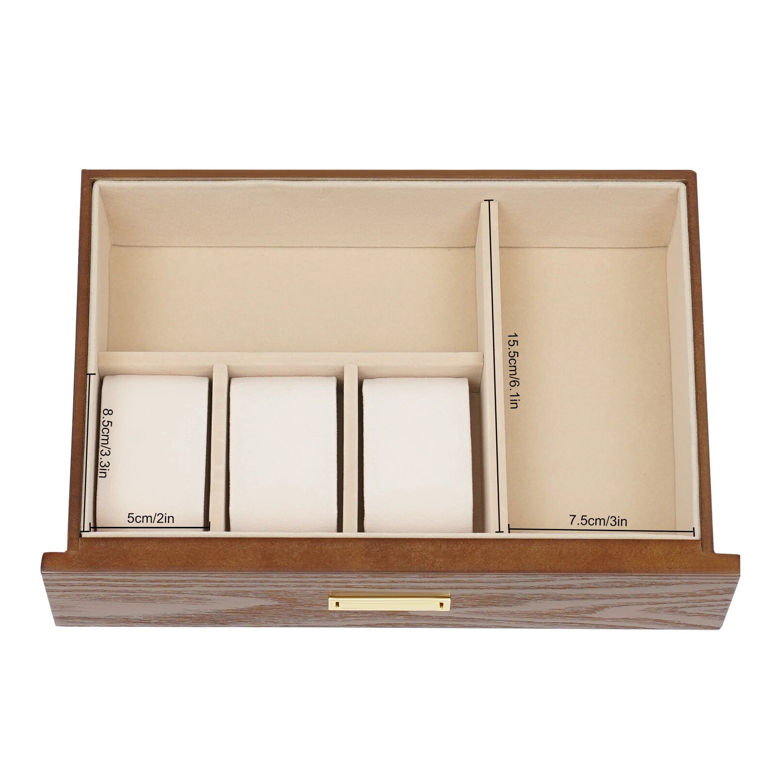 Large Wooden Jewelry Storage Box 3 Layers Organizer 2 Drawers Cabinet | eBay