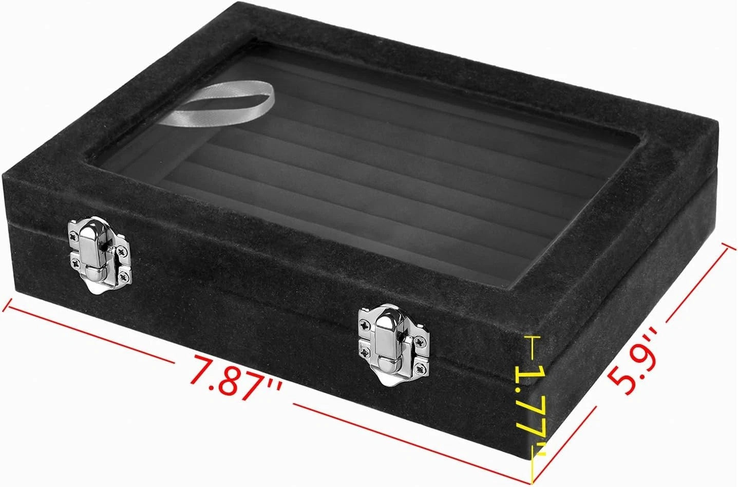 Jewelry Box Rings Organizer Tray 7 Slots Velvet Jewelry Earring Storage Box | eBay