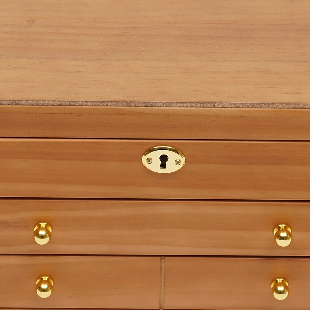 Large Capacity Wooden Jewelry Box W/ Safe Lock 3 Layers Retro Storage Organizer | eBay