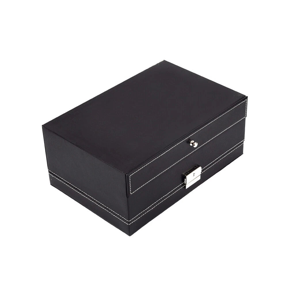US12 Slot PU Leather Lockable Watch Storage Boxes Jewelry Display Drawer Case | eBay