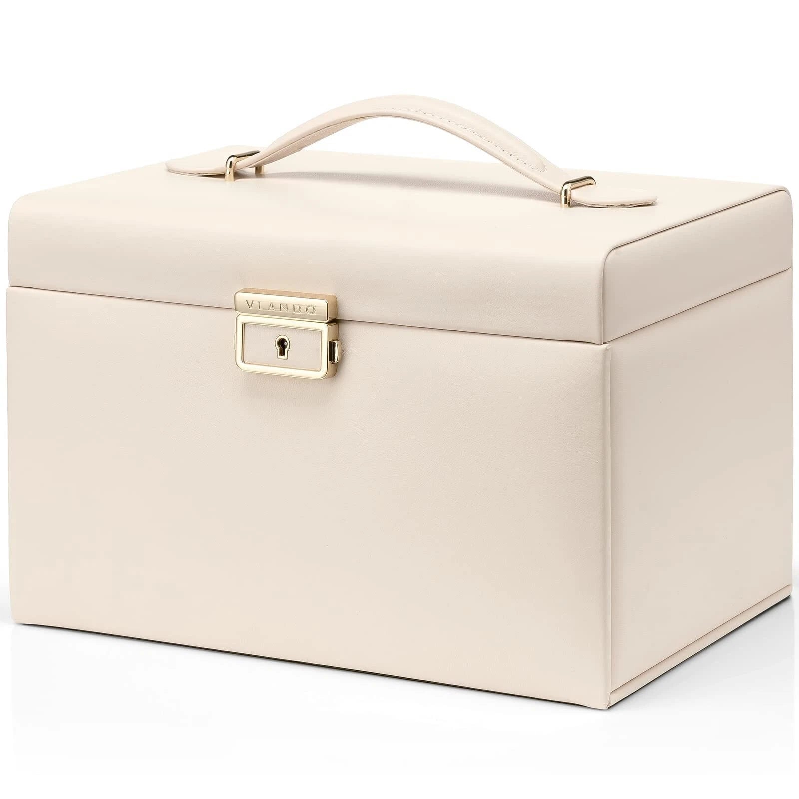 Velvet Jewelry Organizer Box for Women, Large Leather Jewelry Storage Box with L | eBay