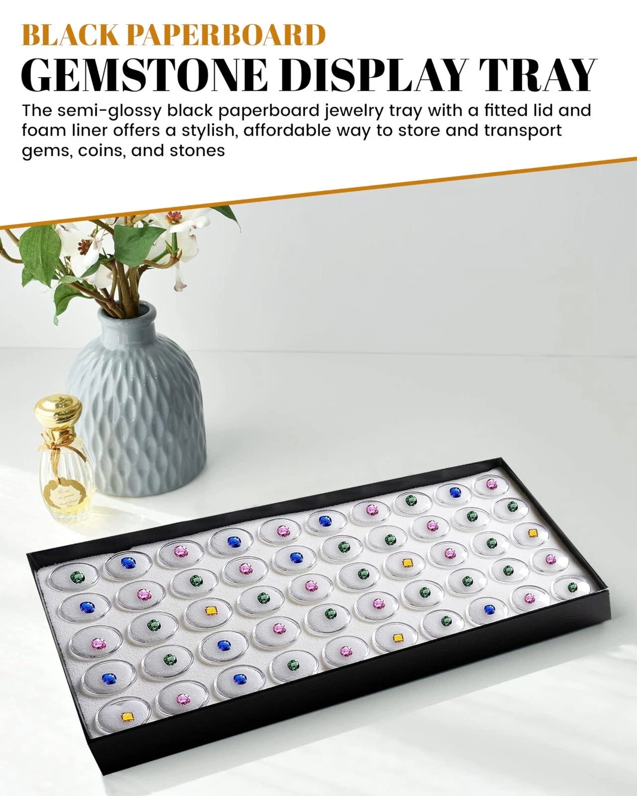 Novel Box Jewelry Gemstone Cardboard Display Case and Lid with Gem Jar Insert | eBay