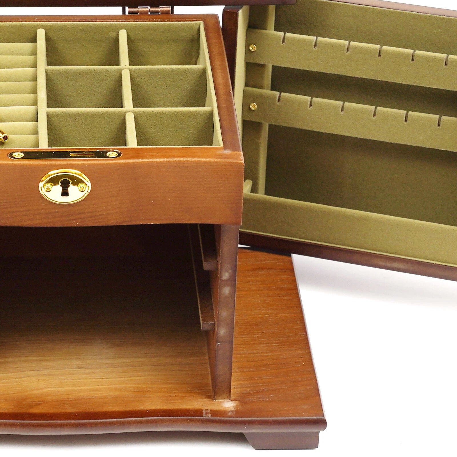 Lining Jewelry Box Wooden Jewelry Storage Case W/mirror&lock Watch Necklace Case | eBay