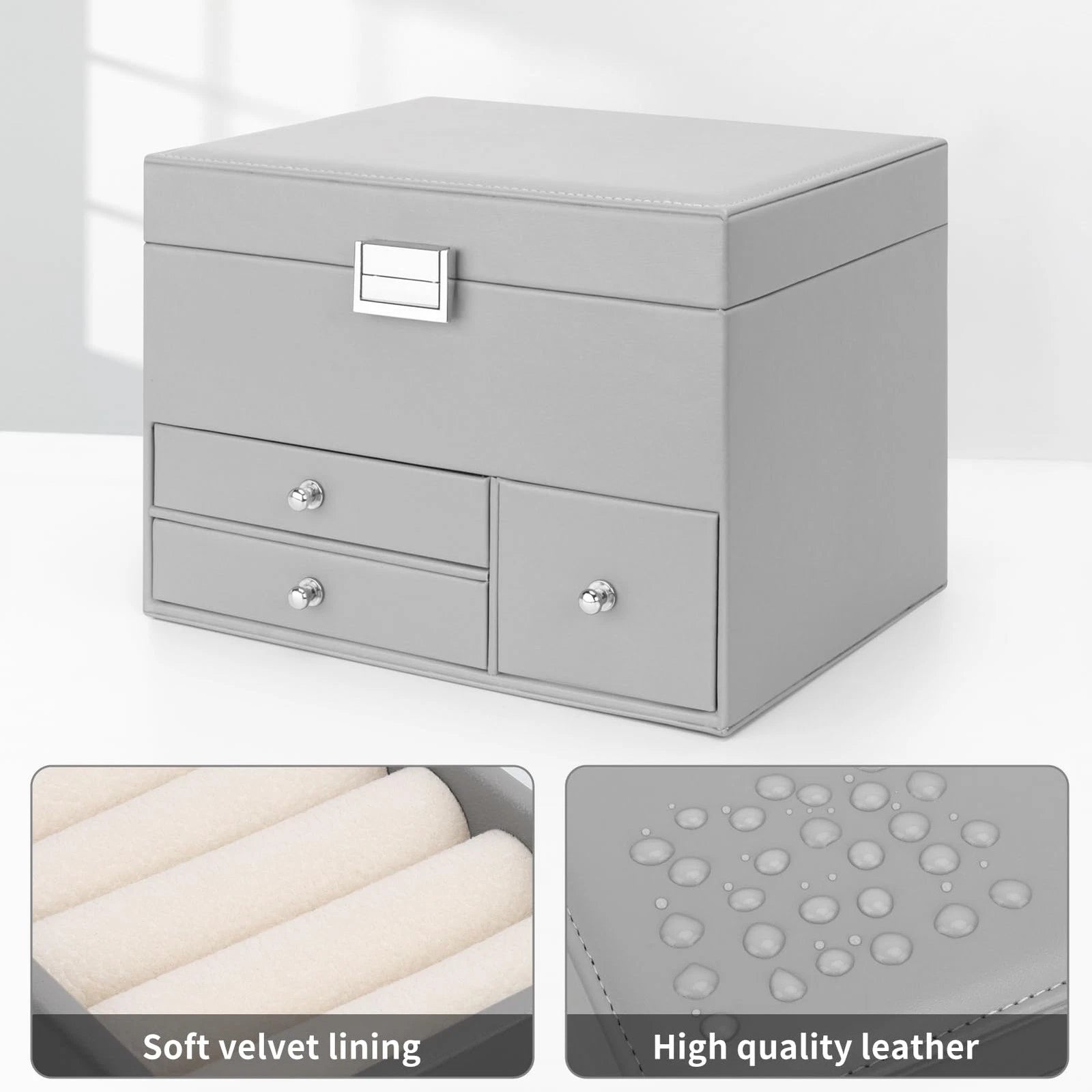 DesignSter Jewelry Organizer Box 3 Layers Large Jewelry Box with Travel Jewel... | eBay