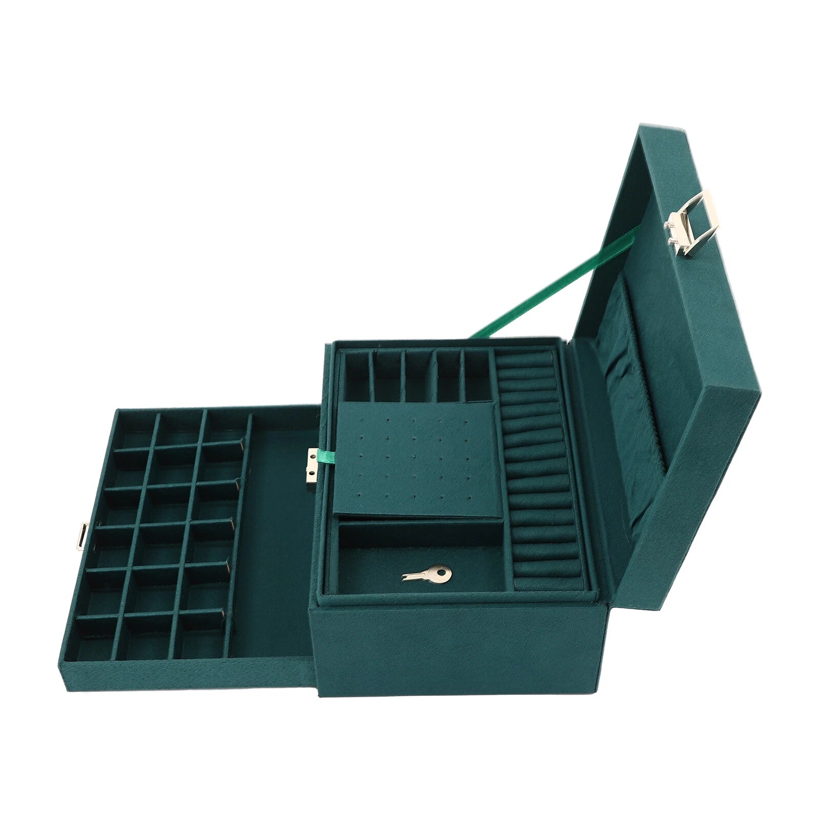 3Layer Jewelry Box Organizer Large Capacity Ring Earring Necklace Storage Case | eBay