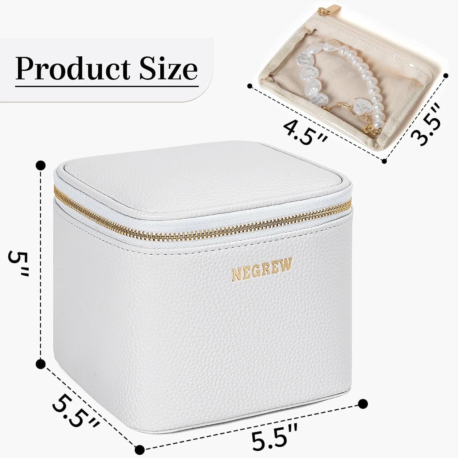 Travel Jewelry Box with 6 Pouches, Leather Jewelry Organizer Case for Women Girl | eBay