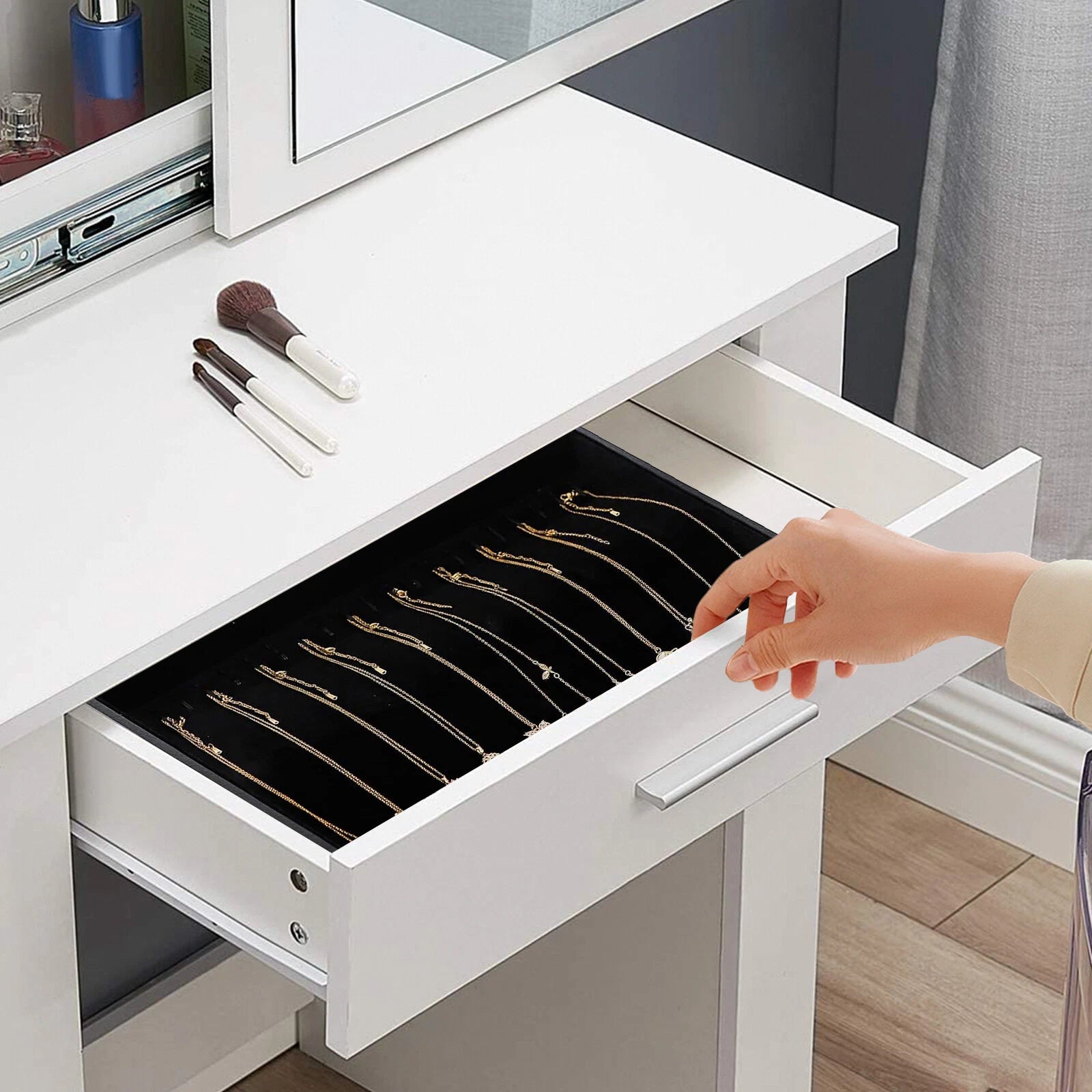 Stackable Jewelry Necklace Tray, Velvet Necklace Organizer Showcase Display Case | eBay