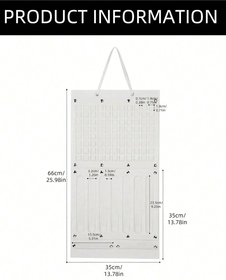 1pc Felt Hanging Jewelry Organizer - Wall Storage Bag for Earrings & Necklaces | eBay